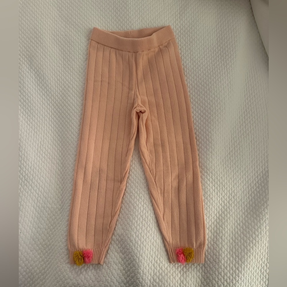 LPink/peach wide rib cotton leggings. Size 5.